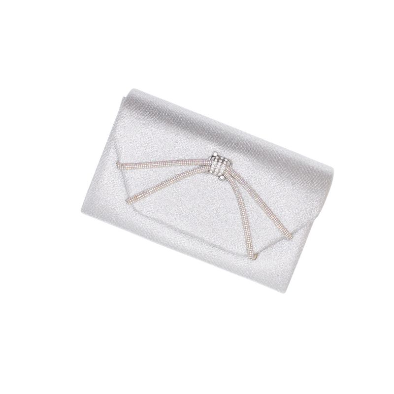 Fashion, accesorii si bijuterii - Femei - Accesorii femei - Genti si rucsacuri femei - Geanta plic, de dama, din material sintetic, cu sclipici, ButicCochet, 20x12x6 cm, Argintiu - GND1137 - Infinity.ro