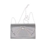 Fashion, accesorii si bijuterii - Femei - Accesorii femei - Genti si rucsacuri femei - Geanta plic, de dama, din material sintetic, cu sclipici, ButicCochet, 20x12x6 cm, Gri - GND1135 - Infinity.ro