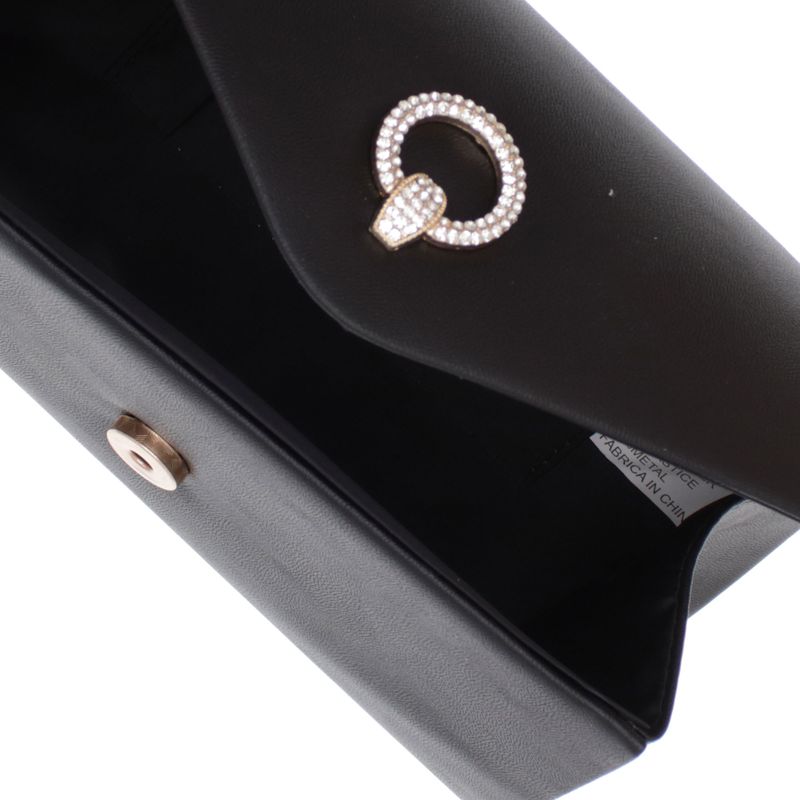Fashion, accesorii si bijuterii - Femei - Accesorii femei - Genti si rucsacuri femei - Geanta plic, de dama, din material sintetic, cu strasuri, ButicCochet, 22x12x6 cm, Negru - GND1138 - Infinity.ro