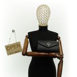 Fashion, accesorii si bijuterii - Femei - Accesorii femei - Genti si rucsacuri femei - Geanta plic, de dama, din material sintetic, cu strasuri, ButicCochet, 22x12x6 cm, Negru - GND1138 - Infinity.ro