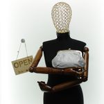 Fashion, accesorii si bijuterii - Femei - Accesorii femei - Genti si rucsacuri femei - Geanta clutch, de dama, din material sintetic, ButicCochet, 23x17x8 cm, Argintiu - GND1120 - Infinity.ro