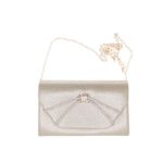 Fashion, accesorii si bijuterii - Femei - Accesorii femei - Genti si rucsacuri femei - Geanta plic, de dama, din material sintetic, cu sclipici, ButicCochet, 20x12x6 cm, Auriu - GND1136 - Infinity.ro