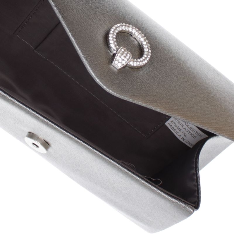 Fashion, accesorii si bijuterii - Femei - Accesorii femei - Genti si rucsacuri femei - Geanta plic, de dama, din material sintetic, cu strasuri, ButicCochet, 22x12x6 cm, Gri - GND1142 - Infinity.ro