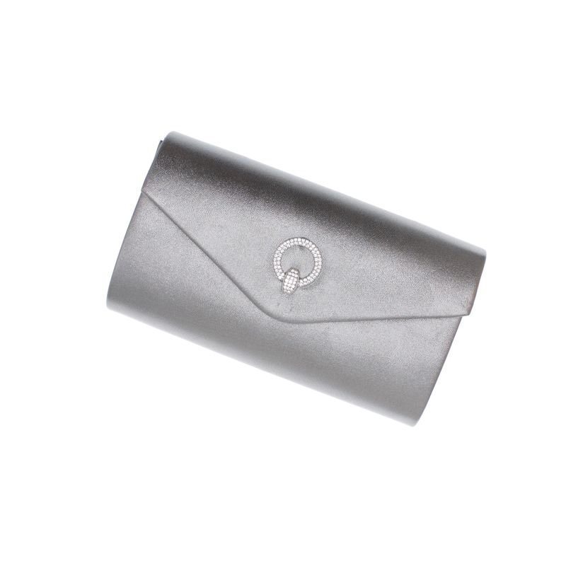 Fashion, accesorii si bijuterii - Femei - Accesorii femei - Genti si rucsacuri femei - Geanta plic, de dama, din material sintetic, cu strasuri, ButicCochet, 22x12x6 cm, Gri - GND1142 - Infinity.ro