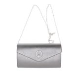 Fashion, accesorii si bijuterii - Femei - Accesorii femei - Genti si rucsacuri femei - Geanta plic, de dama, din material sintetic, cu strasuri, ButicCochet, 22x12x6 cm, Gri - GND1142 - Infinity.ro