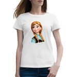 Fashion, accesorii si bijuterii - Femei - Imbracaminte femei - Tricouri si topuri femei - Tricou femei Elsa Disney Frozen Ana Kristoff, alb, marime 2XL - Infinity.ro