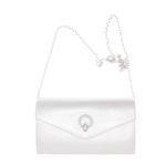 Fashion, accesorii si bijuterii - Femei - Accesorii femei - Genti si rucsacuri femei - Geanta plic, de dama, din material sintetic, cu strasuri, ButicCochet, 22x12x6 cm, Alb - GND1141 - Infinity.ro