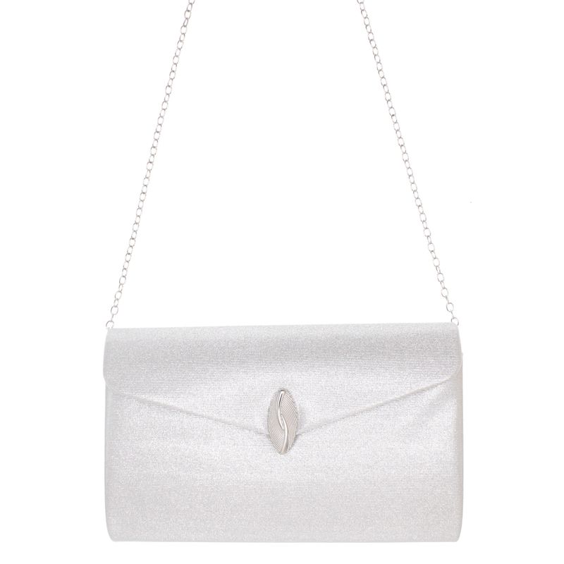 Fashion, accesorii si bijuterii - Femei - Accesorii femei - Genti si rucsacuri femei - Geanta plic, de dama, din material sintetic, ButicCochet, 23x14x5 cm, Argintiu - GND1145 - Infinity.ro
