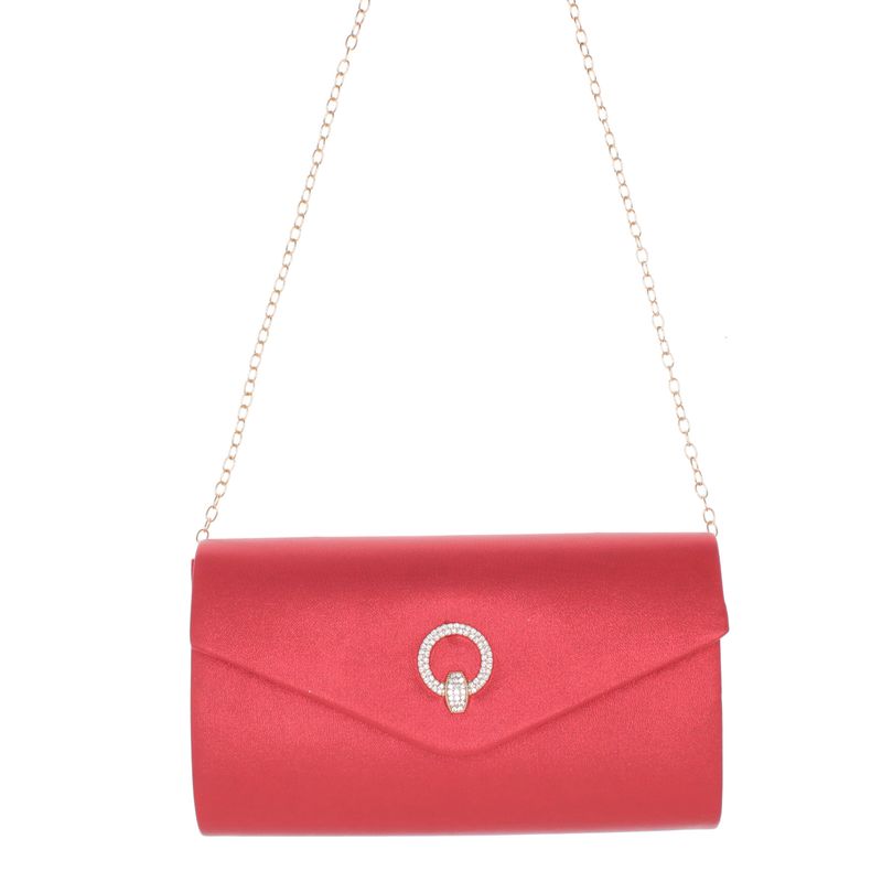 Fashion, accesorii si bijuterii - Femei - Accesorii femei - Genti si rucsacuri femei - Geanta plic, de dama, din material sintetic, cu strasuri, ButicCochet, 22x12x6 cm, Rosu - GND1140 - Infinity.ro
