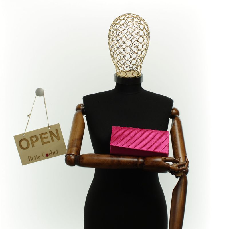 Fashion, accesorii si bijuterii - Femei - Accesorii femei - Genti si rucsacuri femei - Geanta plic, de dama, din material sintetic, ButicCochet, 20x10x5 cm, Fucsia - GND1147 - Infinity.ro
