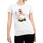 Fashion, accesorii si bijuterii - Femei - Imbracaminte femei - Tricouri si topuri femei - Tricou Femei Family Guy Bathroom Smartphone Tik Tok Play, alb,  marime 2XL - Infinity.ro