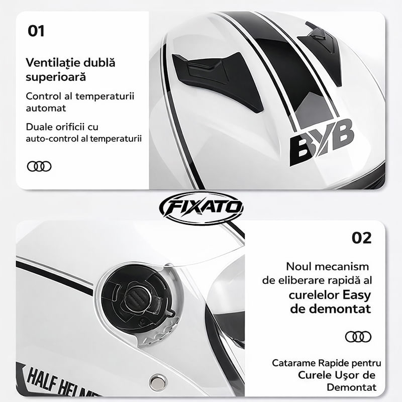 Auto si Moto - Moto - Echipamente protectie moto - Casti moto - Casca Moto/Scuter FIXATO Italia, Viziera Dubla, Protectie UV, Marime universala 57-61cm, Roz - Infinity.ro
