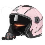 Auto si Moto - Moto - Echipamente protectie moto - Casti moto - Casca Moto/Scuter FIXATO Italia, Viziera Dubla, Protectie UV, Marime universala 57-61cm, Roz - Infinity.ro