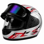 Auto si Moto - Moto - Echipamente protectie moto - Casti moto - Casca Moto/Scuter Full Face FIXATO, Viziera Dubla, Marime Universala 59-62cm, Gri cu Rosu - Infinity.ro
