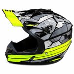 Auto si Moto - Moto - Echipamente protectie moto - Casti moto - Casca Moto/Enduro FIXATO, Interior Confortabil, Ventilatie Multipla, Gri cu Verde, XL 60-61cm - Infinity.ro