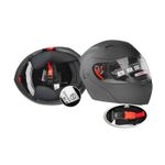 Auto si Moto - Moto - Echipamente protectie moto - Casti moto - Casca Moto/Scuter Flip-Up FIXATO, Viziera Dubla, Protectie UV, Negru, L 59-60cm - Infinity.ro