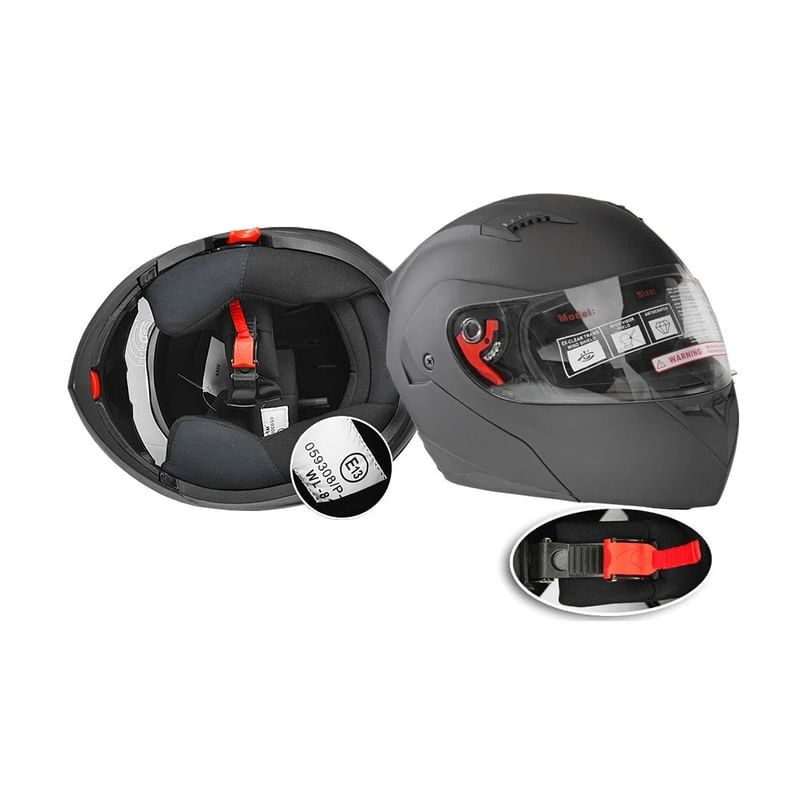 Auto si Moto - Moto - Echipamente protectie moto - Casti moto - Casca Moto/Scuter Flip-Up FIXATO, Viziera Dubla, Protectie UV, Negru, L 59-60cm - Infinity.ro