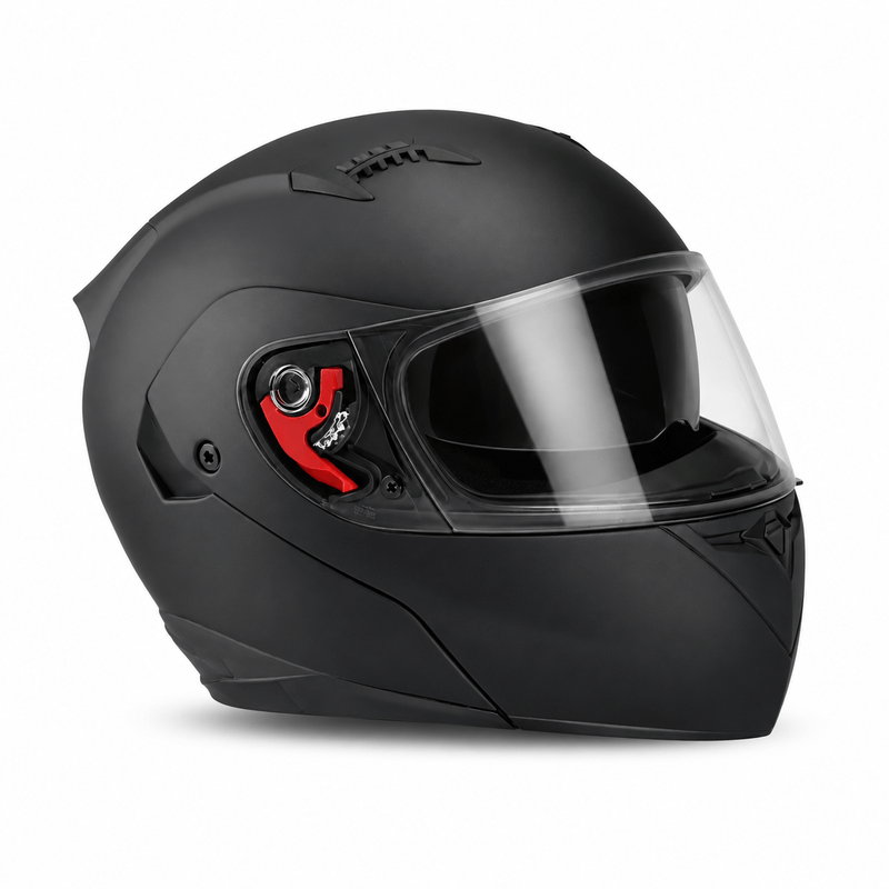 Auto si Moto - Moto - Echipamente protectie moto - Casti moto - Casca Moto/Scuter Flip-Up FIXATO, Viziera Dubla, Protectie UV, Negru, L 59-60cm - Infinity.ro