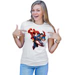 Fashion, accesorii si bijuterii - Femei - Imbracaminte femei - Tricouri si topuri femei - Tricou Femei Flash Captain America Superman Fly Mystery Supranatural, alb,  marime 2XL - Infinity.ro