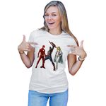 Fashion, accesorii si bijuterii - Femei - Imbracaminte femei - Tricouri si topuri femei - Tricou Femei Flash Emma Frost The Avengers Fight Captain Multiverse, alb,  marime 2XL - Infinity.ro