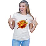 Fashion, accesorii si bijuterii - Femei - Imbracaminte femei - Tricouri si topuri femei - Tricou Femei Flash Logo Bright Speed Light Costume, alb,  marime 2XL - Infinity.ro