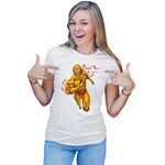 Fashion, accesorii si bijuterii - Femei - Imbracaminte femei - Tricouri si topuri femei - Tricou Femei Flash Run Fast Fight Forever Cool Strong, alb,  marime 2XL - Infinity.ro