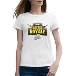 Fashion, accesorii si bijuterii - Femei - Imbracaminte femei - Tricouri si topuri femei - Tricou femei Fortnite Battle Royale, alb, marime 2XL - Infinity.ro