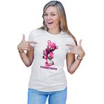Fashion, accesorii si bijuterii - Femei - Imbracaminte femei - Tricouri si topuri femei - Tricou Femei Fortnite Bunny Furry Fluffy Easter Event, alb,  marime 2XL - Infinity.ro
