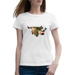 Fashion, accesorii si bijuterii - Femei - Imbracaminte femei - Tricouri si topuri femei - Tricou femei Fortnite Dropping, alb, marime 2XL - Infinity.ro