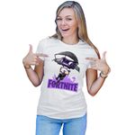 Fashion, accesorii si bijuterii - Femei - Imbracaminte femei - Tricouri si topuri femei - Tricou Femei Fortnite Launcher Airplane Map Shooter, alb,  marime 2XL - Infinity.ro
