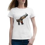 Fashion, accesorii si bijuterii - Femei - Imbracaminte femei - Tricouri si topuri femei - Tricou femei Fortnite Makeshift Submachine Gun, alb, marime 2XL - Infinity.ro