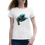 Fashion, accesorii si bijuterii - Femei - Imbracaminte femei - Tricouri si topuri femei - Tricou femei Fortnite Primal Pistol Weapon, alb, marime 2XL - Infinity.ro