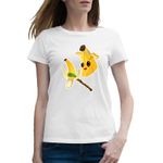 Fashion, accesorii si bijuterii - Femei - Imbracaminte femei - Tricouri si topuri femei - Tricou femei Fortnite Peely Skin Epic Weapon, alb, marime 2XL - Infinity.ro