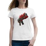Fashion, accesorii si bijuterii - Femei - Imbracaminte femei - Tricouri si topuri femei - Tricou femei Fortnite Primal SMG Weapon, alb, marime 2XL - Infinity.ro