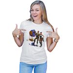 Fashion, accesorii si bijuterii - Femei - Imbracaminte femei - Tricouri si topuri femei - Tricou Femei Fortnite Shooter Weapons Clash Royale Monsters, alb,  marime 2XL - Infinity.ro