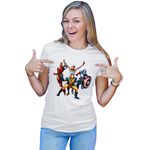 Fashion, accesorii si bijuterii - Femei - Imbracaminte femei - Tricouri si topuri femei - Tricou Femei Fortnite Superheroes Marvel DC Super Powers, alb,  marime 2XL - Infinity.ro