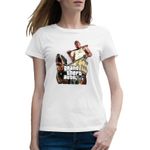 Fashion, accesorii si bijuterii - Femei - Imbracaminte femei - Tricouri si topuri femei - Tricou femei Franklin GTA Grand Theft Auto, alb, marime 2XL - Infinity.ro