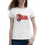 Fashion, accesorii si bijuterii - Femei - Imbracaminte femei - Tricouri si topuri femei - Tricou femei Game Legend of Zelda Logo Emblem, alb, marime 2XL - Infinity.ro