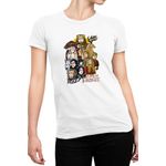 Fashion, accesorii si bijuterii - Femei - Imbracaminte femei - Tricouri si topuri femei - Tricou Femei Game of Thrones All Characters Cartoon Style, alb,  marime 2XL - Infinity.ro