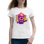 Fashion, accesorii si bijuterii - Femei - Imbracaminte femei - Tricouri si topuri femei - Tricou femei Gene Brawl Stars Play, alb, marime 2XL - Infinity.ro