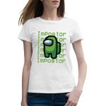 Fashion, accesorii si bijuterii - Femei - Imbracaminte femei - Tricouri si topuri femei - Tricou femei Green Impostor Among Us, alb, marime 2XL - Infinity.ro