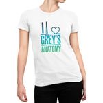 Fashion, accesorii si bijuterii - Femei - Imbracaminte femei - Tricouri si topuri femei - Tricou Femei Grey Anatomy Logo Heart Love Medics Gradient, alb,  marime 2XL - Infinity.ro