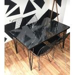 Casa si Gradina - Mobilier - Mese si birouri - Mese bucatarie si dining - Set masa pentru bucatarie cu 4 scaune, EHA, I70xL110xH75 cm - Negru marmorat - Infinity.ro