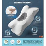 Casa si Gradina - Textile si covoare - Perne si pilote - Perne - Set 2 Perne Ortopedice Cervicale Linomag®, Spuma cu Memorie, Alb/Gri inchis, 34 x 60 x 13 cm - Infinity.ro