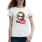 Fashion, accesorii si bijuterii - Femei - Imbracaminte femei - Tricouri si topuri femei - Tricou femei Joker Youtube Creator Youtuber, alb, marime 2XL - Infinity.ro