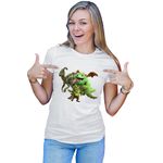 Fashion, accesorii si bijuterii - Femei - Imbracaminte femei - Tricouri si topuri femei - Tricou Femei Jurassic Park Clash of Clans Clash Royale Monsters, alb,  marime 2XL - Infinity.ro