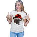 Fashion, accesorii si bijuterii - Femei - Imbracaminte femei - Tricouri si topuri femei - Tricou Femei Jurassic Park Dinosaur T-REX Scary, alb,  marime 2XL - Infinity.ro