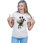 Fashion, accesorii si bijuterii - Femei - Imbracaminte femei - Tricouri si topuri femei - Tricou Femei Jurassic Park Mickey Mouse Minecraft Spider Eat, alb,  marime 2XL - Infinity.ro