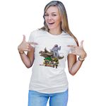 Fashion, accesorii si bijuterii - Femei - Imbracaminte femei - Tricouri si topuri femei - Tricou Femei Jurassic Park Shrek Astronaut NASA Brawl Stars, alb,  marime 2XL - Infinity.ro