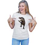 Fashion, accesorii si bijuterii - Femei - Imbracaminte femei - Tricouri si topuri femei - Tricou Femei Jurassic Park T-REX Fossil Dinosaur Extinct, alb,  marime 2XL - Infinity.ro